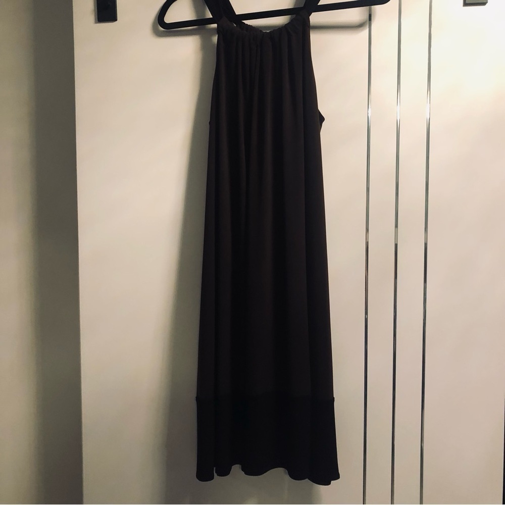 London Times Size 8 Dark Chocolate & Black  Halter Knit Dress - Picture 5 of 13